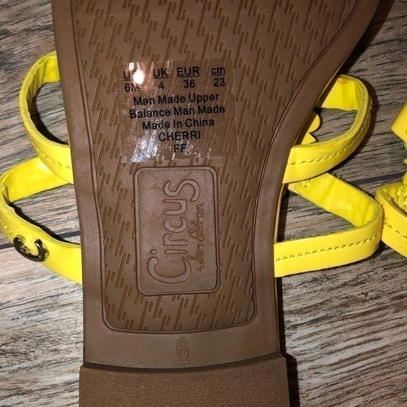 NWOB Sam Edelman Yellow Canyon Medallion Sandals Size 6 - Picture 11 of 12